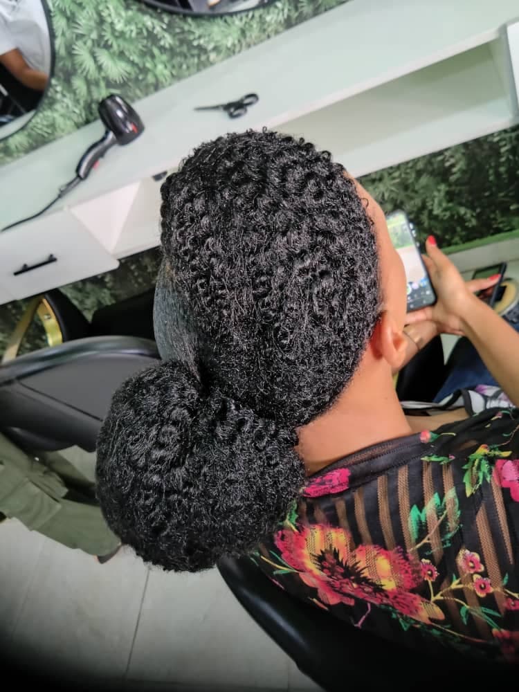 Stylish natural hair look